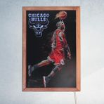 Veraart Işıklı Pleksi Basketbol Temalı Sürpriz Tablo Chicago Bulls Dekoratif Ayaklı Biblo