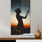 Veraart Kadın Temalı Pleksi Cam Tablo Gün Batımı Işıklı Kadın
