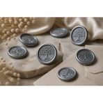 Veracraft Hayat Ağacı Desenli Gümüş Renk Mum Mühür | Davetiye Mührü | Kendinden Yapışkanlı Wax Seal | Düğün Nişan Söz Davetiye Aksesuarı - 50 Adet