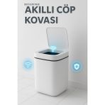 VeraGlobe Buğz Akıllı Sensörlü Antibakteriyel Çöp Kovası 20 Litre Çöp Kutusu, Çöp Torbası Uyumlu Kapak