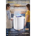 VeraGlobe Buğz Akıllı Teknolojik Sensörlü Otomatik Açılan Kapak 20 Litre Çöp Kovası Uv Işıklı