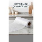 VeraGlobe Buğz Şeffaf Kaydırmaz Dolap Içi Raf Örtüsü 45X300 cm Koruyucu Pvc