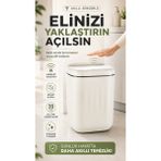 VeraGlobe Buğz Sensörlü Çöp Kovası 20 Litre Antibakteriyel Uv Işık Çöp Torbası Sabitleyici Aparat 4 Pil Hediyeli