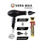 veramax Profesyonel Kuaför Saç Kurutma Düzleştirici Fön Makinesi 2500W & Kuru Kafa Traş Makinesi FD-8212
