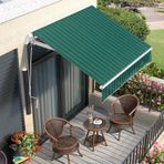 Veranda Bahçe Avlu Güverte için Geri Çekilebilir Tente Güneşlik Gölgelik Manuel/Elektrikli Polyester Kumaş 39 (Koyu Yeşil 10x5 ft)