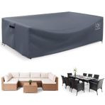 Veranda Mobilya Kılıfları Su Geçirmez Sehpa Örtüsü, Ağır Hizmet Tipi Dayanıklı Dikdörtgen Dış Mekan Sehpa Örtüsü, 100 U x 60 G x 40 Y cm, Gri