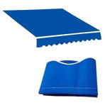 Veranda Tente Kumaş Yedek Gölge Gölgelik Kapak Mavi Polyester 6 x 5ft Manuel Tente Kumaş Açık Barınak Güneş Koruma için