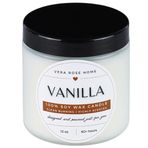 VeraRose Vera Rose Home Vanilya Kokulu Soya Mumu Uzun Yanan Mumlar 60+ Saat Beyaz Mum Temiz Yanan Doğal Kokulu Mum - Vegan Mum ve Evcil Hayvanlar için Güvenli - 12oz Kavanoz Mumlar