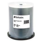 Verbatim – CD-R, 52 x, 700 MB, mürekkep püskürtmeli baski, beyaz, 100/Paket 95251 (DMI PK