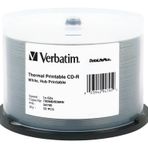 Verbatim CD-R 700MB 52X DataLifePlus Beyaz Termal Baskı, Basılabilir Göbek - 50pk Mil