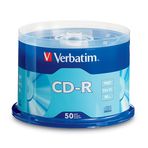 Verbatim CD-R Boş Diskler 700 MB 80 Dakika 52 x Kaydedilebilir Disk Veri ve Müzik için - 50'li Paket Mil