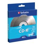 Verbatim CD-R Boş Diskler 700MB 80 Dakika Veri ve Müzik için 52X Kaydedilebilir Disk - 10'lu Paket, Mavi