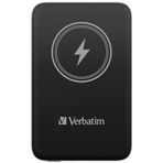 Verbatim Manyetik Power Bank 10000 mAh, Kablosuz Şarj Cihazı 15 W, USB-C ile 20 W PD, Küçük ve Manyetik Powerbank iPhone 15, 14, 13, 12, Pro, Max, iPad için, Siyah