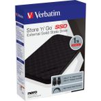 Verbatim Store 'n' Go Taşınabilir SSD 1 TB 462 MB/s Okuma Hızı USB 3.2 Gen1 Siyah