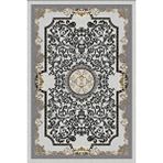 Vercelli Home Yıkanabilir Kaymaz Taban Halı, Klasik Salon Halısı, Antibakteriyel Halı, Yolluk, Dijital Baskı Halı Gri