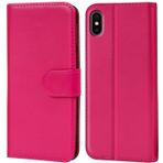 Verco akilli telefon için iPhone X/XS kapakli kilif, telefon deri çanta için Apple iPhone X/XS Case ile birlikte kart yuvasi, pembe