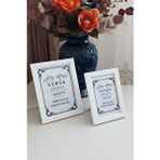 Verda Çerçeve 2 Li Çerçeve 10x15 Cm Ve 13x18 Cm Fotoğraf Çerçevesi! Ahşap Ayaklı Pvc Camlı Dekoratif Çerçeve! Beyaz Renk! Sarı