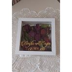 Verda Çerçeve 20x20x5 Cm İsimli Anı Çerçevesi! Yeni Moda Çiçek Anı Çerçevesi! Beyaz