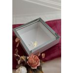 Verda Çerçeve 25X25 Cm Beyaz-Füme Ledli Isimsiz Derin Gül Çerçevesi! Gül Kutusu! Hkmticaret