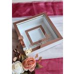 Verda Çerçeve 25X25 Cm Beyaz-Rose Fotoğraf Bölümlü Ledli Isimli Anı Çerçevesi! Yeni Trend Anı Çerçevesi