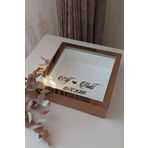 Verda Çerçeve 25X25 Cm Bronz Ledli Derin Anı Çerçevesi-6 Cm Derinlikli Anı Çerçevesi Gül Kutusu. Isimli Tarihli