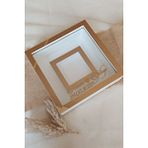 Verda Çerçeve 25x25 Cm Fotoğraf Bölümlü Anı Çerçevesi-6 Cm Derinlikli Anı Çerçevesi-isim Ve Tarih Hediye! Beyaz-bronz
