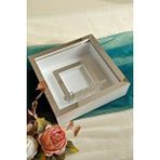 Verda Çerçeve 25x25 Cm Fotoğraf Bölümlü Anı Çerçevesi-6 Cm Derinlikli Anı Çerçevesi-isim Ve Tarih Hediye! Beyaz-gümüş