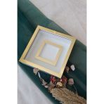 Verda Çerçeve 25x25 Cm Fotoğraf Bölümlü Beyaz Yarı Gold Kaplı Verda Anı Çerçevesi-6 Cm Derinlikli Anı Çerçevesi