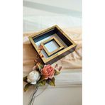 Verda Çerçeve 25X25 Cm Fotoğraf Bölümlü Siyah Yarı Gold Kaplı Verda Anı Çerçevesi-6 Cm Derinlikli Anı Çerçevesi
