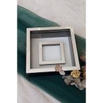 Verda Çerçeve 25X25 Cm Fotoğraf Bölümlü Siyah Yarı Gümüş Kaplı Verda Anı Çerçevesi-6 Cm Derinlikli Anı Çerçevesi