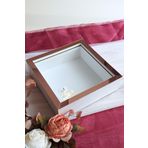 Verda Çerçeve 25X25 Cm Ledli Beyaz-Rose Isimsiz Derin Gül Çerçevesi! Gül Kutusu! Hkmticaret