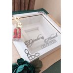Verda Çerçeve 25x25 Cm Ledli Fotoğraf Bölümlü Isimli Beyaz-klasik(FÜME) Anı Çerçevesi! Yeni Trend Anı Çerçevesi