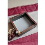 Verda Çerçeve 25X25 Cm Ledli Siyah-Rose Isimsiz Derin Gül Çerçevesi! Gül Kutusu! Hkmticaret