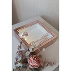 Verda Çerçeve 25x25 Cm Rosegold Ledli Derin Anı Çerçevesi-6 Cm Derinlikli Anı Çerçevesi Gül Kutusu.isim Tarihli Pembe