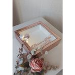 Verda Çerçeve 25X25 Cm Rosegold Ledli Derin Anı Çerçevesi-6 Cm Derinlikli Anı Çerçevesi Gül Kutusu.İsim Tarihli