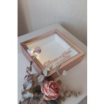 Verda Çerçeve 25X25 Cm Rosegold Ledli Derin Anı Çerçevesi-6 Cm Derinlikli Anı Çerçevesi Gül Kutusu.İsim Tarihli