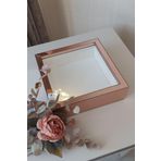 Verda Çerçeve 25X25 Cm Rosegold Ledli Derin Gül Çerçevesi! Gül Kutusu! Hkmticaret. Isimsiz