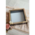Verda Çerçeve 25X25 Cm Siyah-Gold Ledli Isimsiz Derin Gül Çerçevesi! Gül Kutusu! Hkmticaret