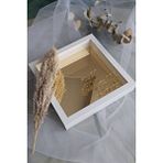 Verda Çerçeve 25x25 Cm Verda Anı Gold Zeminli Isimli Çerçevesi-7 Cm Derinlikli Anı Çerçevesi Gül Kutusu Sarı