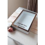 Verda Çerçeve 25X35 Cm Beyaz-Bronz Ledsiz Derin Gül Tasarım Çerçevesi! Gül Kutusu Anı Çerçevesi! Isim Ve Tarih