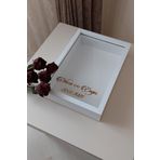 Verda Çerçeve 25X35 Cm Beyaz Derin Gül Tasarım Çerçevesi! Gül Kutusu! Isim Ve Tarih Hediye! Plastik Çerçeve