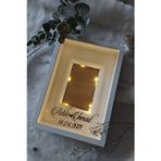 Verda Çerçeve 25X35 Cm Beyaz Fotoğraf Alanlı Model Tasarım Gül Kutusu Anı Çerçevesi!! Isimli Ledli
