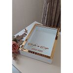 Verda Çerçeve 25X35 Cm Beyaz-Gold Ledsiz Derin Gül Tasarım Çerçevesi! Gül Kutusu Anı Çerçevesi! Isimli