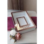 Verda Çerçeve 25X35 Cm Beyaz-Rosegold Fotoğraf Alanlı Model Tasarım Gül Kutusu Anı Çerçevesi!! Isimli Ledli