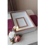 Verda Çerçeve 25X35 Cm Beyaz-Rosegold Fotoğraf Alanlı Model Tasarım Gül Kutusu Anı Çerçevesi! Isimsiz Ledli!