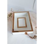 Verda Çerçeve 25X35 Cm Bronz-Beyaz Fotoğraf Alanlı Model Tasarım Gül Kutusu Anı Çerçevesi! Yeni Model Çerçeve!