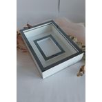 Verda Çerçeve 25X35 Cm Füme-Beyaz Fotoğraf Alanlı Model Tasarım Gül Kutusu Anı Çerçevesi! Yeni Model Çerçeve!