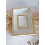 Verda Çerçeve 25X35 Cm Gold-Beyaz Fotoğraf Alanlı Model Tasarım Gül Kutusu Anı Çerçevesi! Yeni Model Çerçeve!