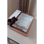 Verda Çerçeve 25x35 Cm Rosegold Fotoğraf Alanlı Model Tasarım Gül Kutusu Anı Çerçevesi! Isimli Pembe