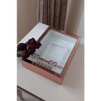 Verda Çerçeve 25X35 Cm Rosegold Fotoğraf Alanlı Model Tasarım Gül Kutusu Anı Çerçevesi! Isimli